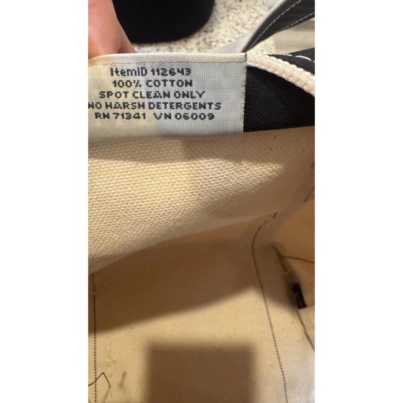 LL Bean Boat and Tote Bag Zip Top Stiff Canvas Monogram L Made in USA Vintage M - Picture 5 of 10